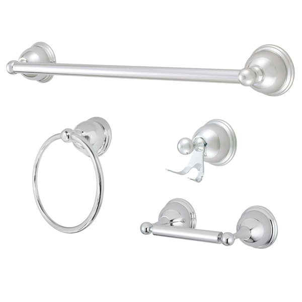 Restoration 4-Piece Bathroom Hardware, Chrome